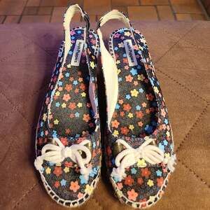 Hush Puppies Women's Floral Print Espadrille Slingback Wedge Sandals